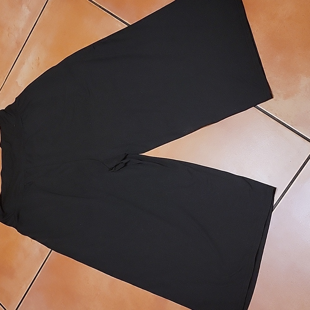 Tarse Black Wide Leg Cropped Yoga Pants XL - Picture 4 of 5
